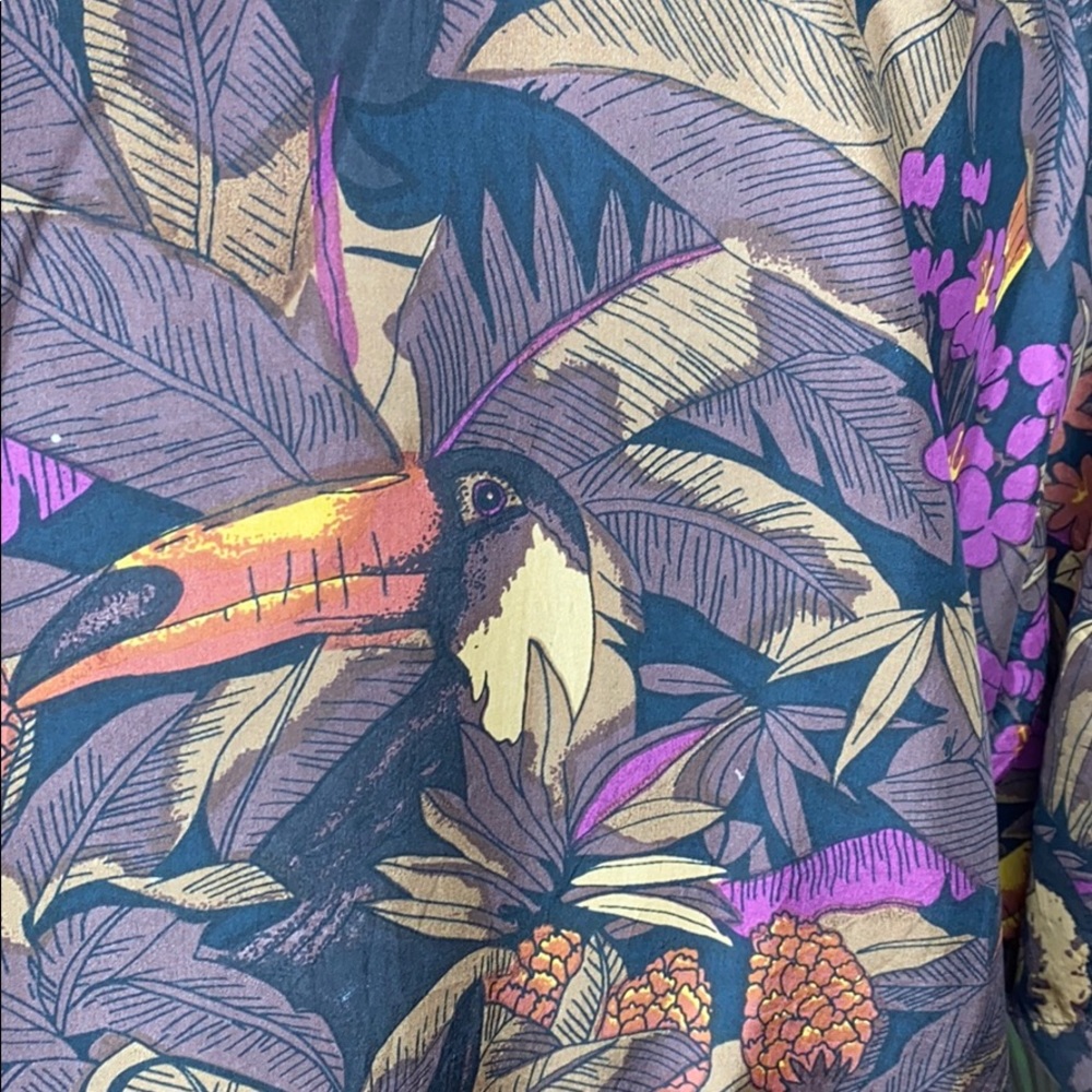 100% Men’s silk floral/Toucan shirt - Picture 3 of 5